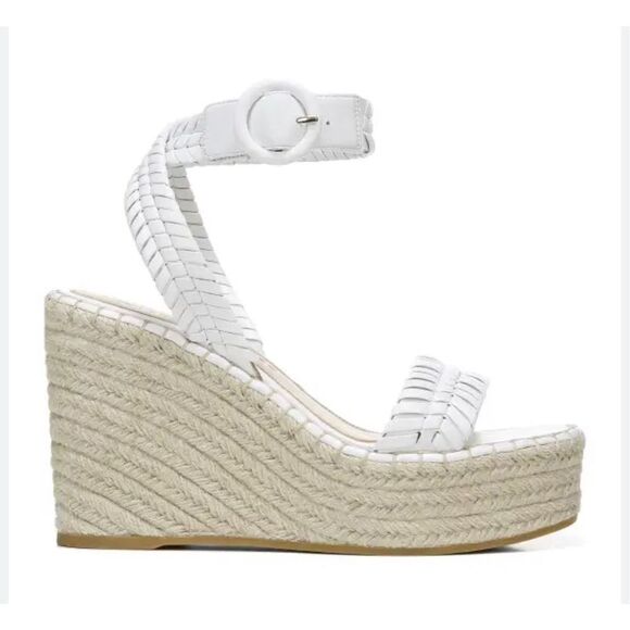 Veronica Beard Shoes - Veronica Beard Rilla Leather Espadrille Platform Wedge Sandals NWOB Size 11